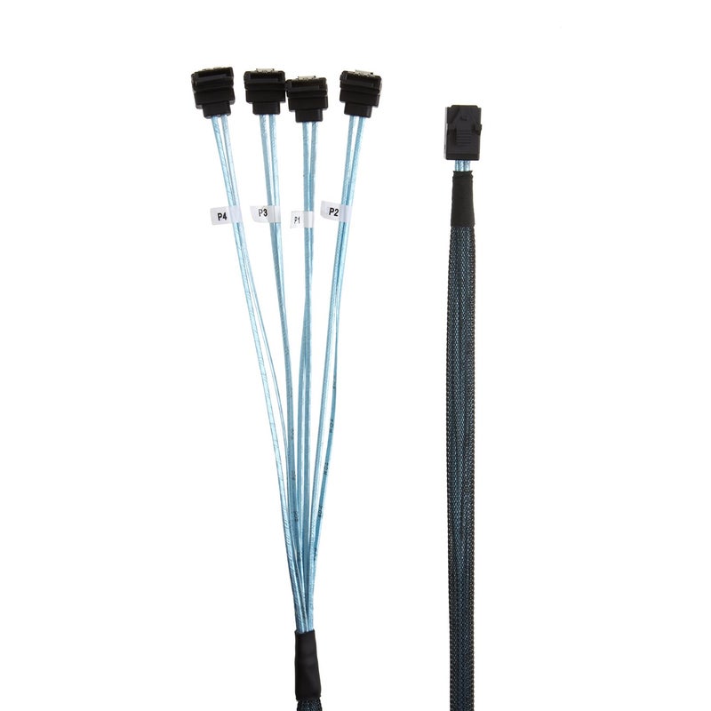 CableCreation Internal HD Mini SAS (SFF-8643 Host) - 4X SATA (Target) Angle Cable, SFF-8643 for Controller, 4 Sata Connect to Hard Drive, 0.5M / 1.6FT - Image 4